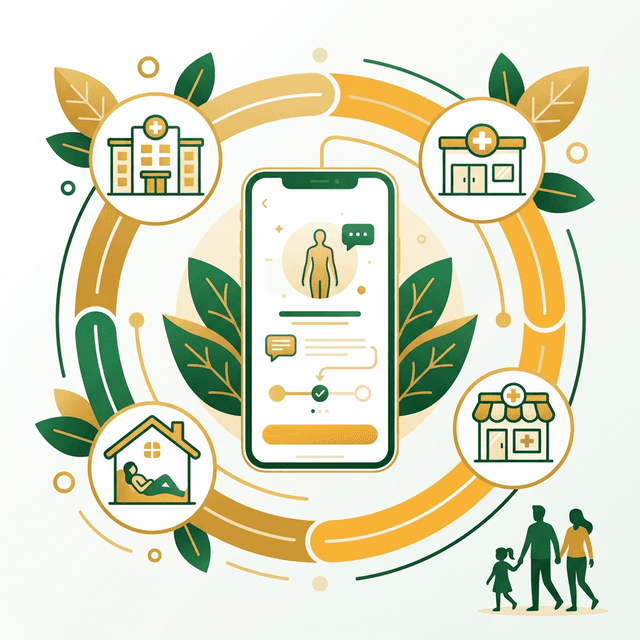 Health insurance member app with AI-powered symptom checking and care navigation