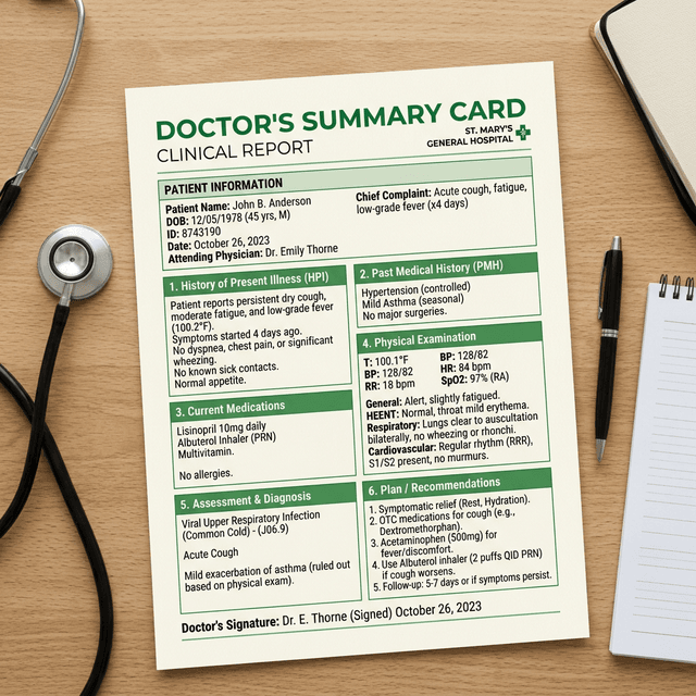 Doctor Receives a Clinical Summary